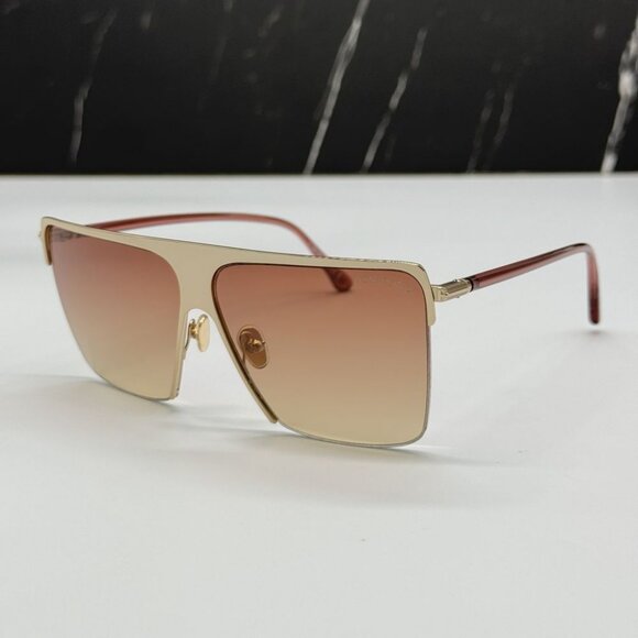 NEW TOM FORD SOFI TF840 28T SUNGLASSES WOMEN ROSE GOLD SQUARE EYEWEAR FT0840/S - Picture 4 of 13